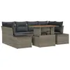 Image de vidaXL Ensemble de 7 CanapÃ©s de Jardin avec Coussins Gris Rattan Poly