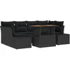 Image de Vidaxl Ensemble De CanapÃ© De Jardin De 7 PiÃ¨ces Avec Coussins Noir En Rattan Poly