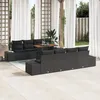 Image de Vidaxl Ensemble De CanapÃ© De Jardin 7 PiÃ¨ces Avec Coussins Noir En Poly Rotin