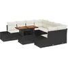 Image de Vidaxl Ensemble De CanapÃ© De Jardin 9 PiÃ¨ces Avec Coussins Noir Poly Rotin