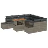 Image de Vidaxl Ensemble De CanapÃ© De Jardin 9 PiÃ¨ces Avec Coussins Gris En Rotin Poly