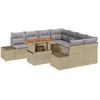 Image de Vidaxl Ensemble De CanapÃ© De Jardin 9 PiÃ¨ces Avec Coussins Beiges En Rattan Poly