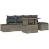 Image de Vidaxl Ensemble De CanapÃ©s De Jardin De 6 PiÃ¨ces Avec Coussins Gris Rattan Poly