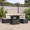 Image de Vidaxl Set De CanapÃ© De Jardin 5 PiÃ¨ces Avec Coussins Noir Rattan Poly
