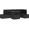 Image de Vidaxl Ensemble De CanapÃ©s De Jardin 6 PiÃ¨ces Avec Coussins Rotin Poly Noir