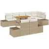 Image de Vidaxl CanapÃ© De Jardin 9 PiÃ¨ces Avec Coussins Beige Poly Rotin
