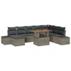 Image de Vidaxl Ensemble De CanapÃ© De Jardin De 9 PiÃ¨ces Avec Coussins Gris Poly Rattan