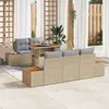Image de Ensemble De 6 PiÃ¨ces De CanapÃ©s De Jardin Avec Coussins Beige Poly Rattan