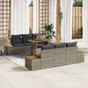 Image de {""French""=>""vidaXL Ensemble de CanapÃ© de Jardin 7 PiÃ¨ces avec Coussins Gris Rattan Poly""}, {""French""=>""vidaXL CanapÃ© de Jardin 2 Places avec Rangement & Coussins Gris Rattan Poly""}