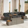 Image de Ensemble De CanapÃ© De Jardin 9 PiÃ¨ces Avec Coussins Gris Poly Rotin Vidaxl