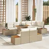 Image de Ensemble De CanapÃ©s De Jardin 9 PiÃ¨ces Vidaxl Avec Coussins Beige Poly Rattan