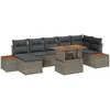 Image de Vidaxl Ensemble De CanapÃ© De Jardin 8 PiÃ¨ces Avec Coussins Gris Poly Rattan
