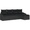 Image de vidaXL Ensemble de 5 CanapÃ©s de Jardin avec Coussins Noir Rattan Poly