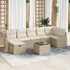 Image de Vidaxl Ensemble De CanapÃ© De Jardin 8 PiÃ¨ces Avec Coussins Beige Poly Rattan