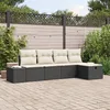 Image de vidaXL Ensemble de 5 CanapÃ©s de Jardin avec Coussins Noir Rattan SynthÃ©tique