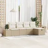 Image de Vidaxl Ensemble De CanapÃ© De Jardin 5 PiÃ¨ces Avec Coussins Beige Poly Rattan