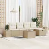 Image de Vidaxl Ensemble De CanapÃ©s De Jardin 6 PiÃ¨ces Avec Coussins Beige Rattan Poly