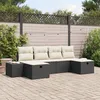 Image de Vidaxl Set De CanapÃ© De Jardin 6 PiÃ¨ces Avec Coussins Noir Poly Rattan