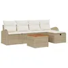 Image de Vidaxl Ensemble De CanapÃ© De Jardin 6 PiÃ¨ces Avec Coussins Beige En Poly Rotin