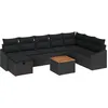 Image de Vidaxl Ensemble De CanapÃ© De Jardin 9 PiÃ¨ces Avec Coussins Noir En Poly Rotin
