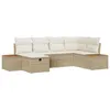 Image de Vidaxl Ensemble De CanapÃ© De Jardin 6 PiÃ¨ces Avec Coussins Beige Poly Rattan