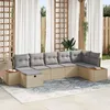 Image de Vidaxl Ensemble De CanapÃ©s De Jardin De 7 PiÃ¨ces Avec Coussins Beige En Poly Rattan