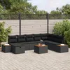 Image de Vidaxl CanapÃ© De Jardin 9 PiÃ¨ces Avec Coussins Rattan Noir Poly