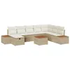 Image de Vidaxl Ensemble De CanapÃ© De Jardin 9 PiÃ¨ces Avec Coussins Beige Rattan Poly