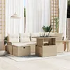 Image de Vidaxl Ensemble De CanapÃ©s De Jardin Ã 7 PiÃ¨ces Avec Coussins Beige Poly Rattan