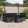 Image de CanapÃ© De Jardin De 7 PiÃ¨ces Avec Coussins En Rotin Poly Noir, CanapÃ© De Jardin 2 Places Avec Coussins En Rotin Poly Noir