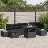 Image de Vidaxl CanapÃ© De Jardin 8 PiÃ¨ces Avec Coussins Noir