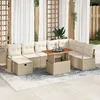 Image de Vidaxl Set De CanapÃ© De Jardin 9 PiÃ¨ces Avec Coussins Beiges En Rattan Poly, Vidaxl CanapÃ© De Jardin 2 Places Avec Coussins Beiges En Rattan Poly