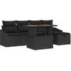 Image de Vidaxl Ensemble De CanapÃ©s De Jardin 6 PiÃ¨ces Avec Coussins Noir Poly Rattan