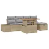 Image de Vidaxl Ensemble De CanapÃ© De Jardin 6 PiÃ¨ces Avec Coussins Beige En Poly Rattan