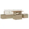 Image de Vidaxl Ensemble De CanapÃ©s De Jardin 6 PiÃ¨ces Avec Coussins Beige Poly Rotin