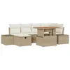 Image de vidaXL Ensemble de 7 canapÃ©s de jardin avec coussins beige en poly rattan