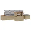 Image de Vidaxl CanapÃ© De Jardin 6 PiÃ¨ces Avec Coussins Beige Rotin SynthÃ©tique