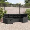 Image de Vidaxl CanapÃ© De Jardin 6 PiÃ¨ces Avec Coussins En Rattan Poly Noir, Vidaxl CanapÃ© De Jardin 2 Places Avec Rangement & Coussins En Rattan Poly Noir