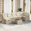 Image de Vidaxl Ensemble De CanapÃ© De Jardin De 8 PiÃ¨ces Avec Coussins Beige En Rotin SynthÃ©tique, Vidaxl CanapÃ© De Jardin De 2 Places Avec Rangement Et Coussins Beige En Rotin SynthÃ©tique
