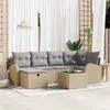 Image de CanapÃ©s De Jardin 7 PiÃ¨ces Avec Coussins Beige Rattan SynthÃ©tique, CanapÃ© De Jardin 2 Places Avec Rangement Et Coussins Beige Rattan SynthÃ©tique