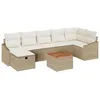 Image de Vidaxl Ensemble De CanapÃ©s De Jardin 8 PiÃ¨ces Avec Coussins Beige Poly Rattan