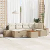 Image de Ensemble De CanapÃ©s De Jardin Vidaxl Set De 7 Beige Rotin, Polyester