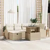 Image de Ensemble De CanapÃ©s De Jardin 7 PiÃ¨ces Avec Coussins Beige Rotin SynthÃ©tique, CanapÃ© De Jardin 2 Places Avec Rangement & Coussins Beige Rotin SynthÃ©tique