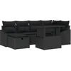 Image de Vidaxl Ensemble De CanapÃ© De Jardin 7 PiÃ¨ces Avec Coussins Noir En Rotin Poly