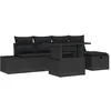 Image de vidaXL Ensemble de 6 canapÃ©s de jardin avec coussins en noir poly rattan
