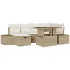 Image de Vidaxl Ensemble De CanapÃ©s De Jardin 7 PiÃ¨ces Avec Coussins Beige En Rattan SynthÃ©tique