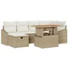 Image de Vidaxl Ensemble De CanapÃ© De Jardin 7 PiÃ¨ces En Beige Avec Coussins En Poly Rattan