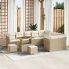 Image de Ensemble De CanapÃ© De Jardin 12 PiÃ¨ces Avec Coussins Beige Rattan, Ensemble De Salle Ã Manger De Jardin 3 PiÃ¨ces Avec Coussins Beige Rattan