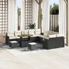 Image de Ensemble De Jardin Vidaxl 13 PiÃ¨ces Avec Coussins Rattan Noir, Ensemble De Salle Ã Manger De Jardin Vidaxl 3 PiÃ¨ces Avec Coussins Rattan Noir