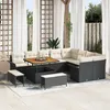 Image de Ensemble De CanapÃ© De Jardin 12 PiÃ¨ces Avec Coussins Noir, Ensemble De Salle Ã Manger De Jardin 3 PiÃ¨ces Avec Coussins Noir, CanapÃ© De Jardin 2 Places Avec Coussins Noir